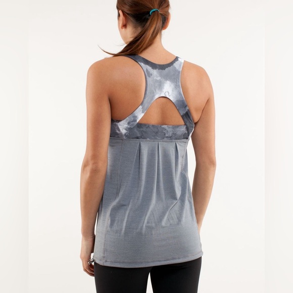Lululemon Run: Your Heart Out Tank in Heather Blurred Grey / White Coal ~ size 8 - Picture 3 of 9